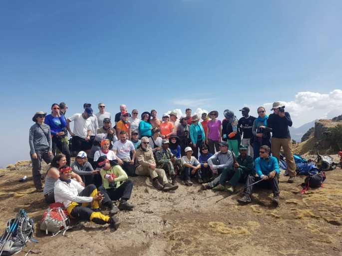 Group of people in Ethiopia on mountain, 
